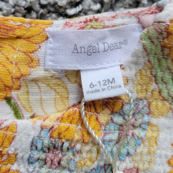 NWT - Angel Dear Sunflower Smocked Ruffle Dress, Leggings, and Headband - 6-12M - Picture 5 of 11